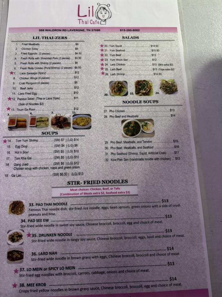 Lil Thai Cafe Menu image 1